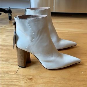 White Zara leather boots